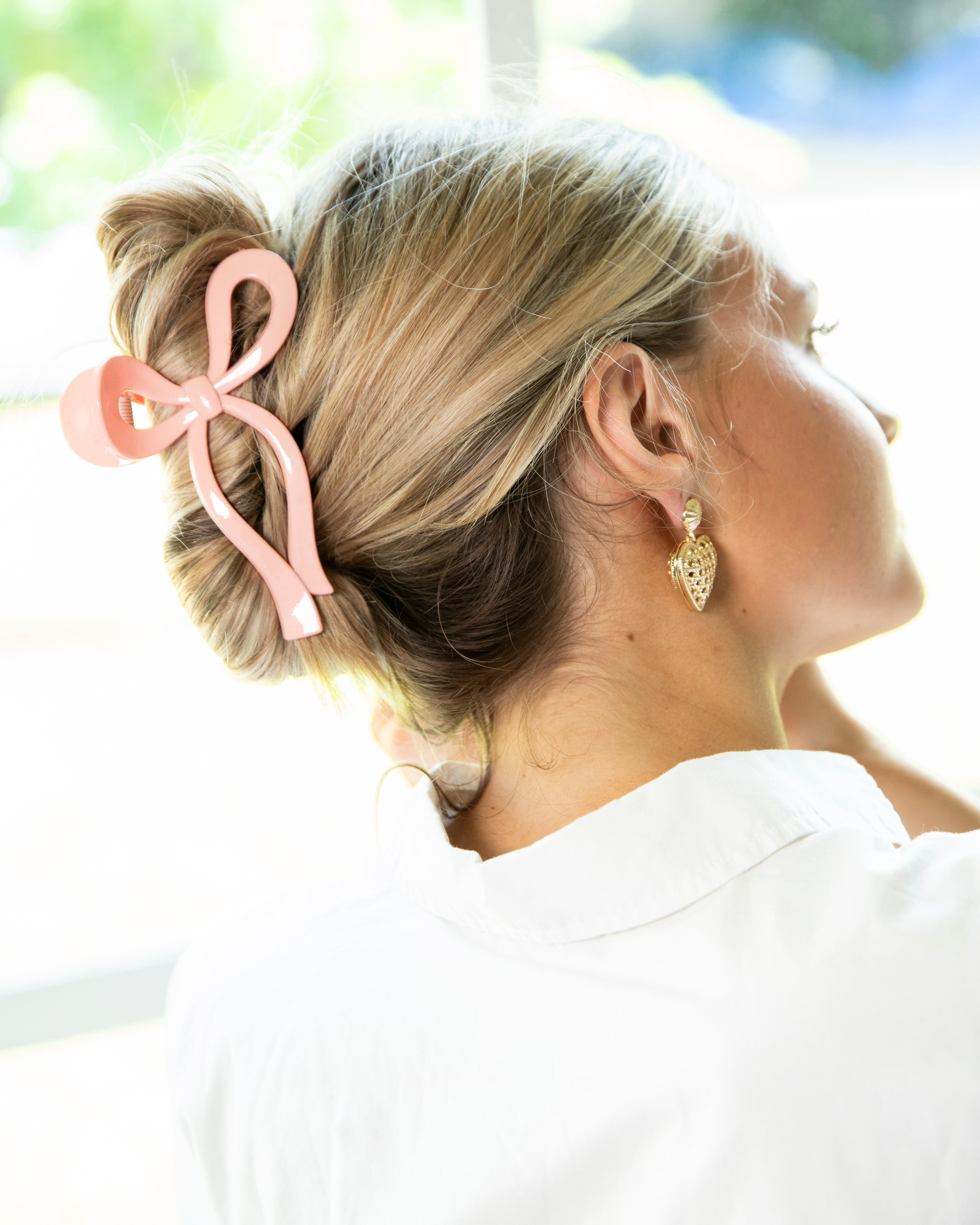 Pink Bow Claw Clip