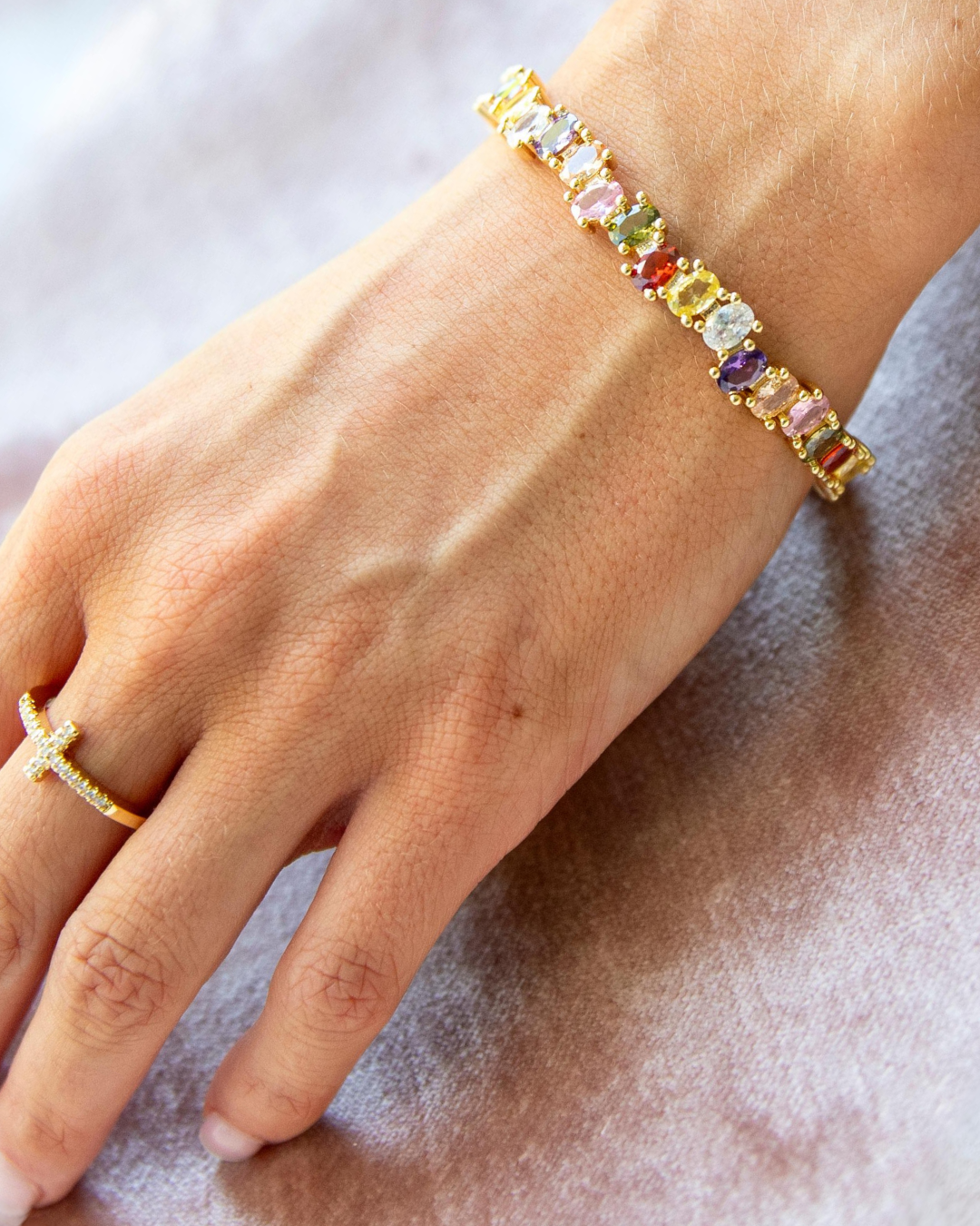 Rainbow Diamond Bangle