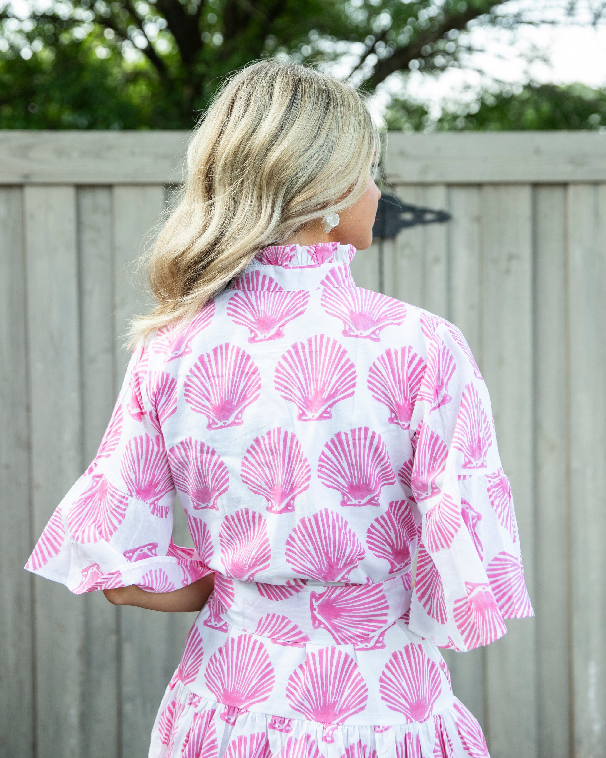 Pink Seashell Print Mini Dress M Pink Seashell Print Mini Dress M